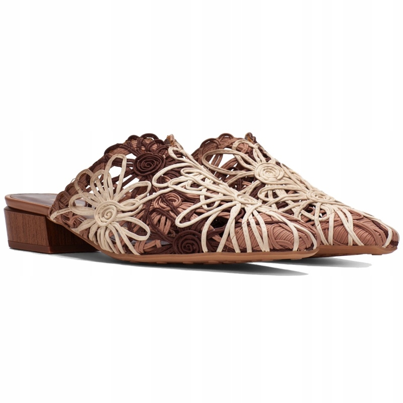 Nazouváky pantofle Hispanitas HV264840 GARDEN-V26 Naturales hnědé Kůže VEL.38