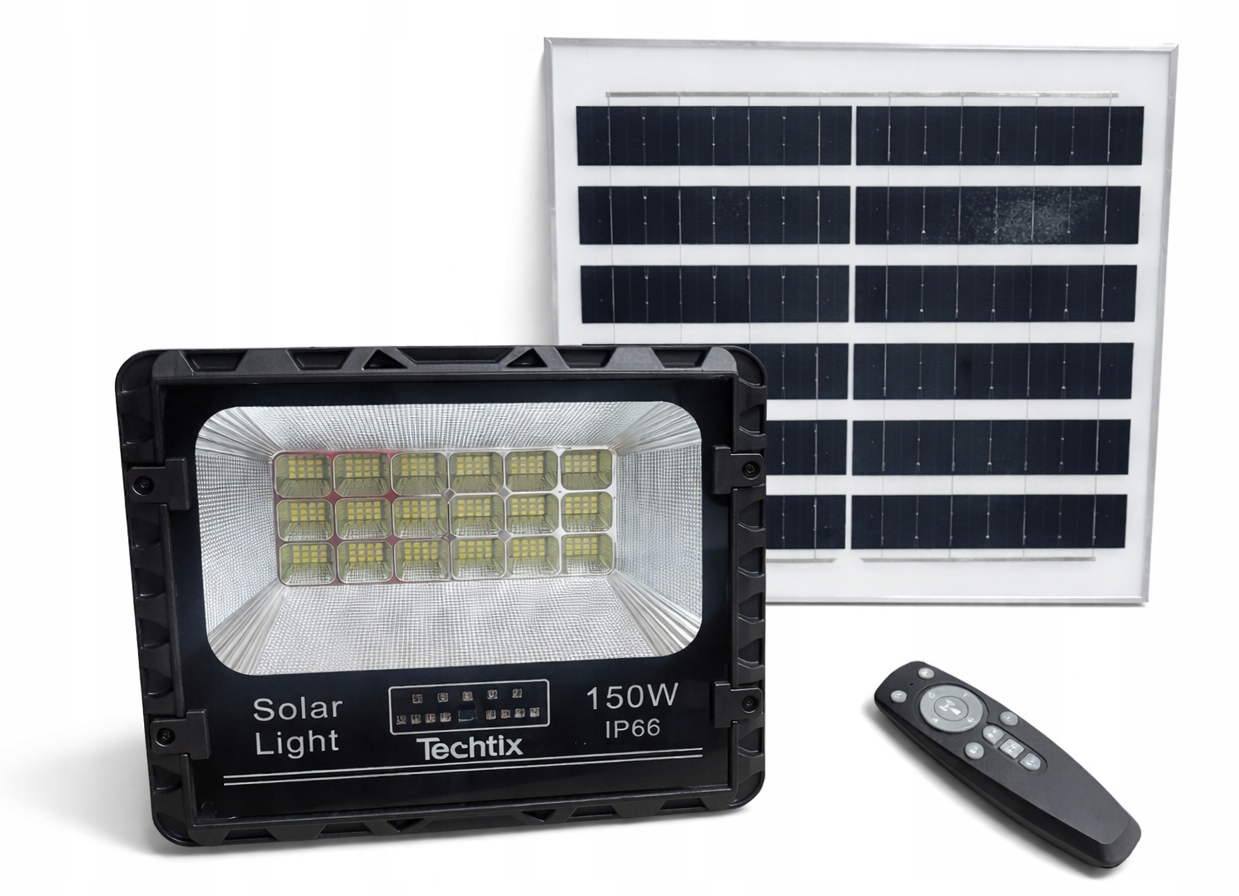 Solární lampa Led 150W s panelem a dálkovým ovládáním Snímač pohybu IP66