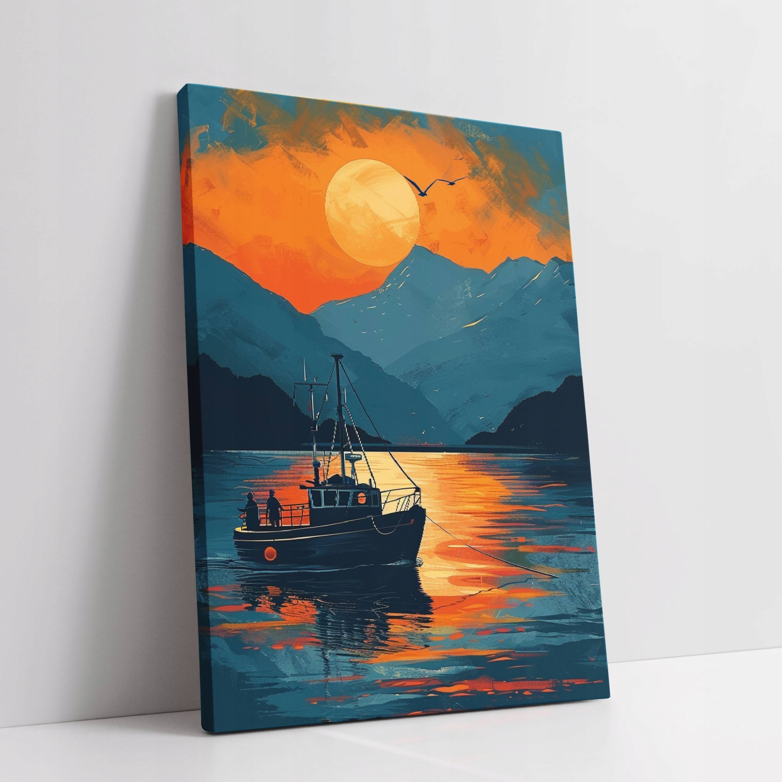 Obraz na plátně Západ slunce na moři Loď do domu obývacího pokoje 90x120
