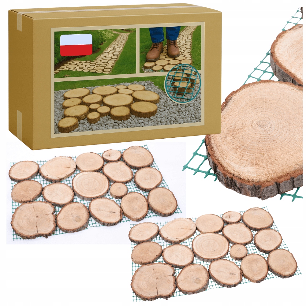 Zahradní cesta 80x50x2 cm chodník z dřevěné pláty Dub cesty Eko X2