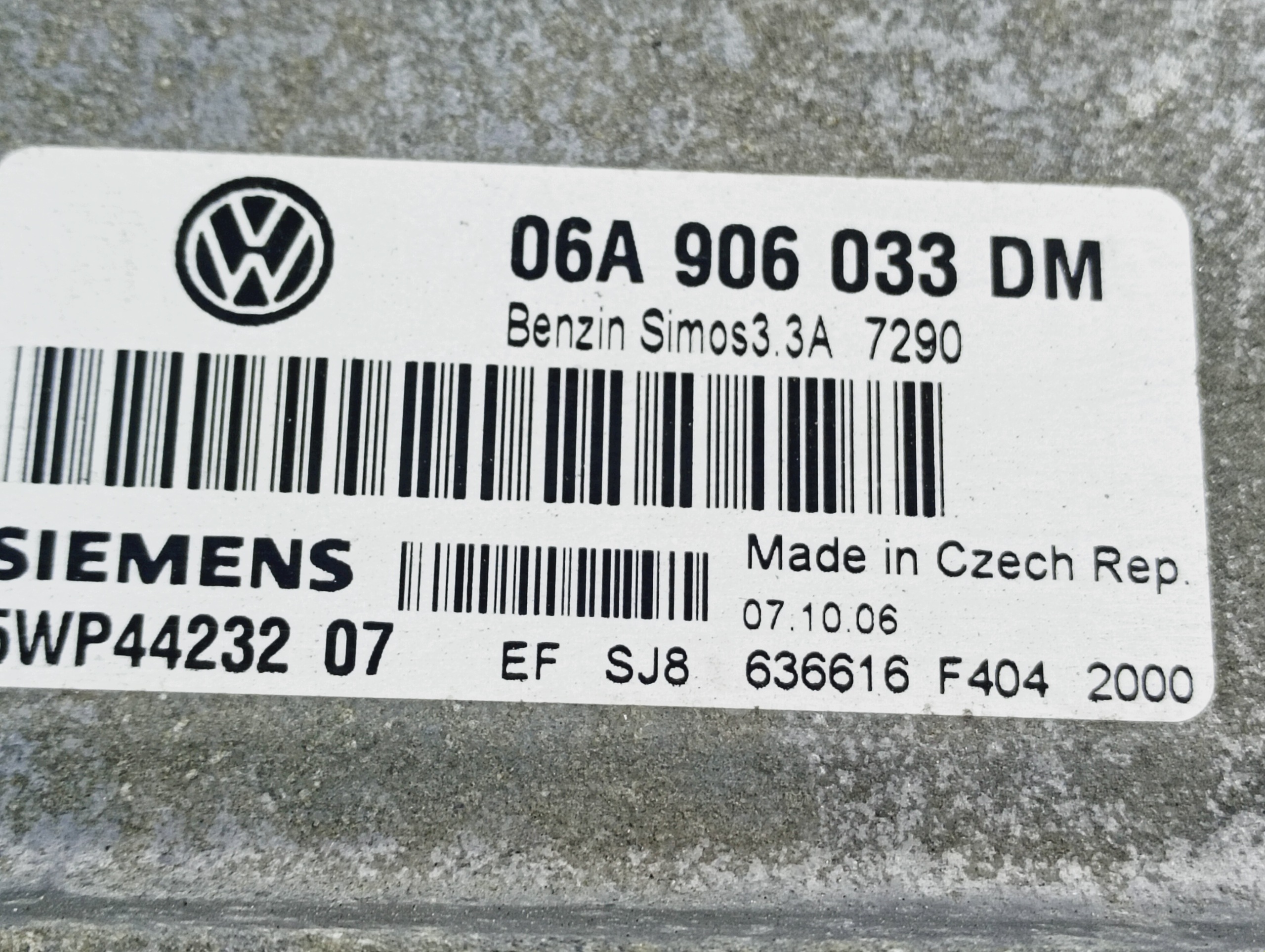 computer Centralina Motore OE 06A906033DM SKODA Octavia e 1 00-10