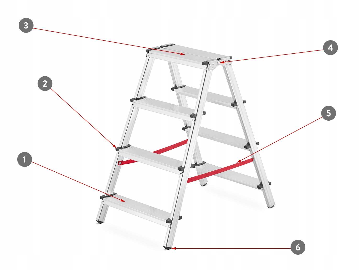 HIGHER drabina drabinka domowa dwustronna 2x5 Kod producenta Drabina schodki domowe 2x5 HIGHER 125kg