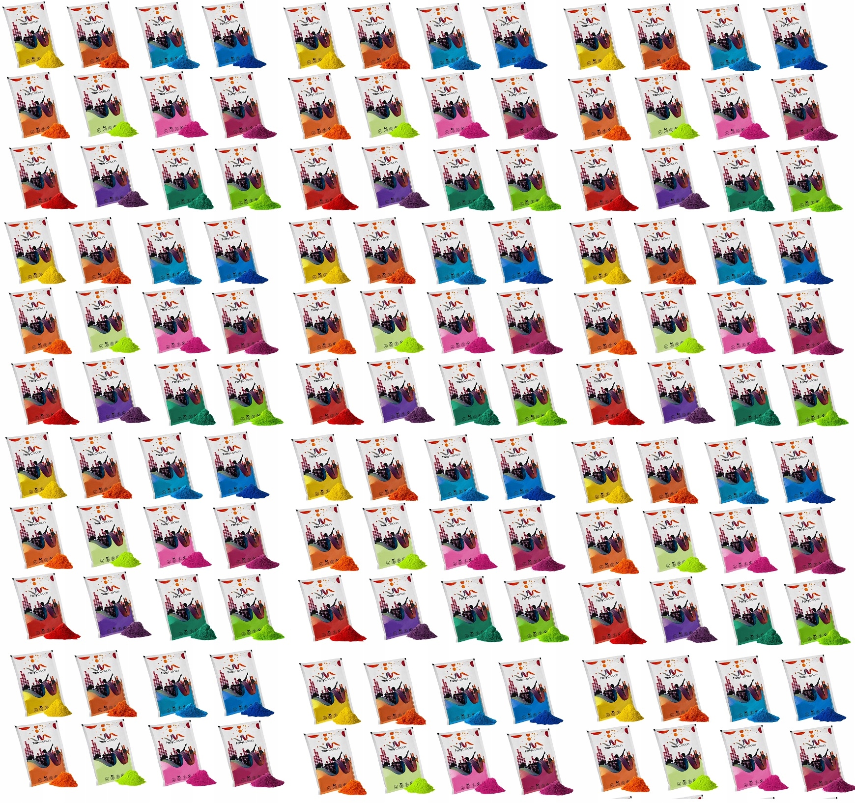 Kolorowy proszek Holi Puder Festiwal Zestaw 100 szt.