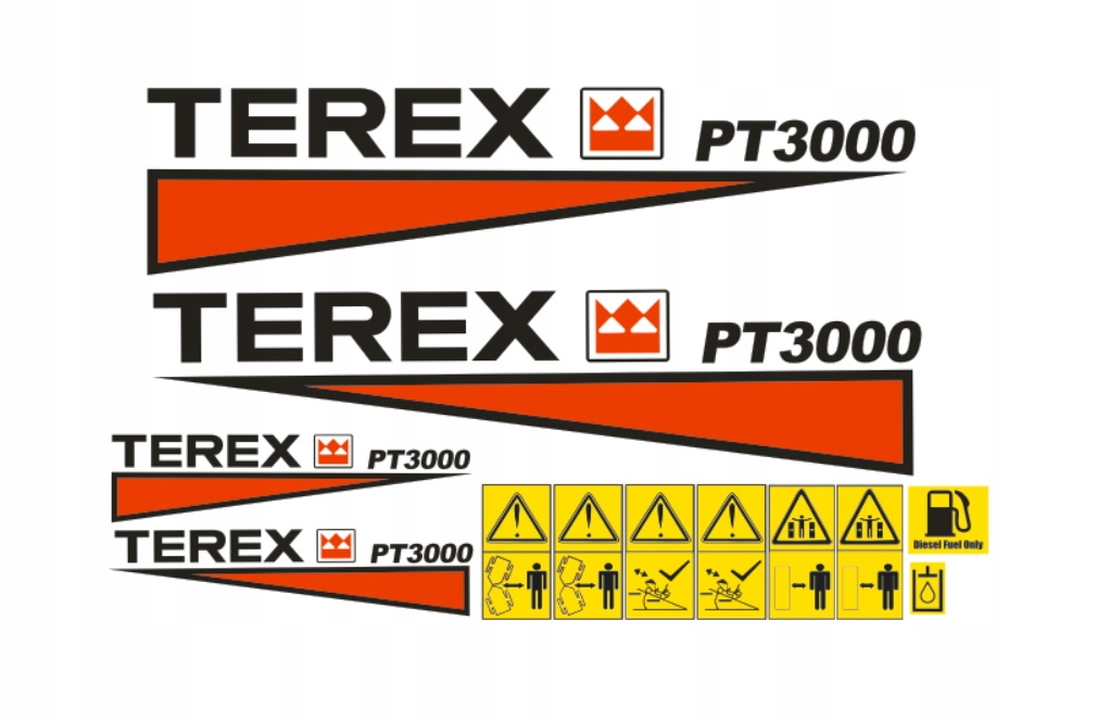 Samolepky s nálepkou Terex PT3000