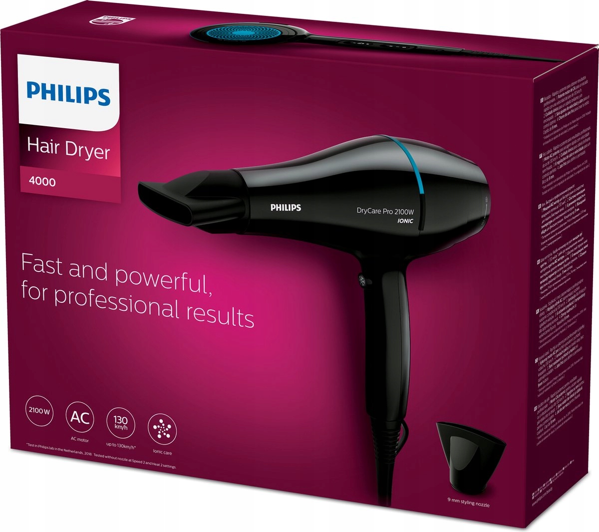 Sušič Vlasov Philips BHD272/00 2100 W 130 km/h Ionizácia Ac