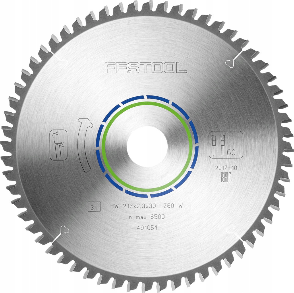 Festool Tarcza pilarska Hw 216x2,3x30 W60 Aluminium/plastics Piła 491051