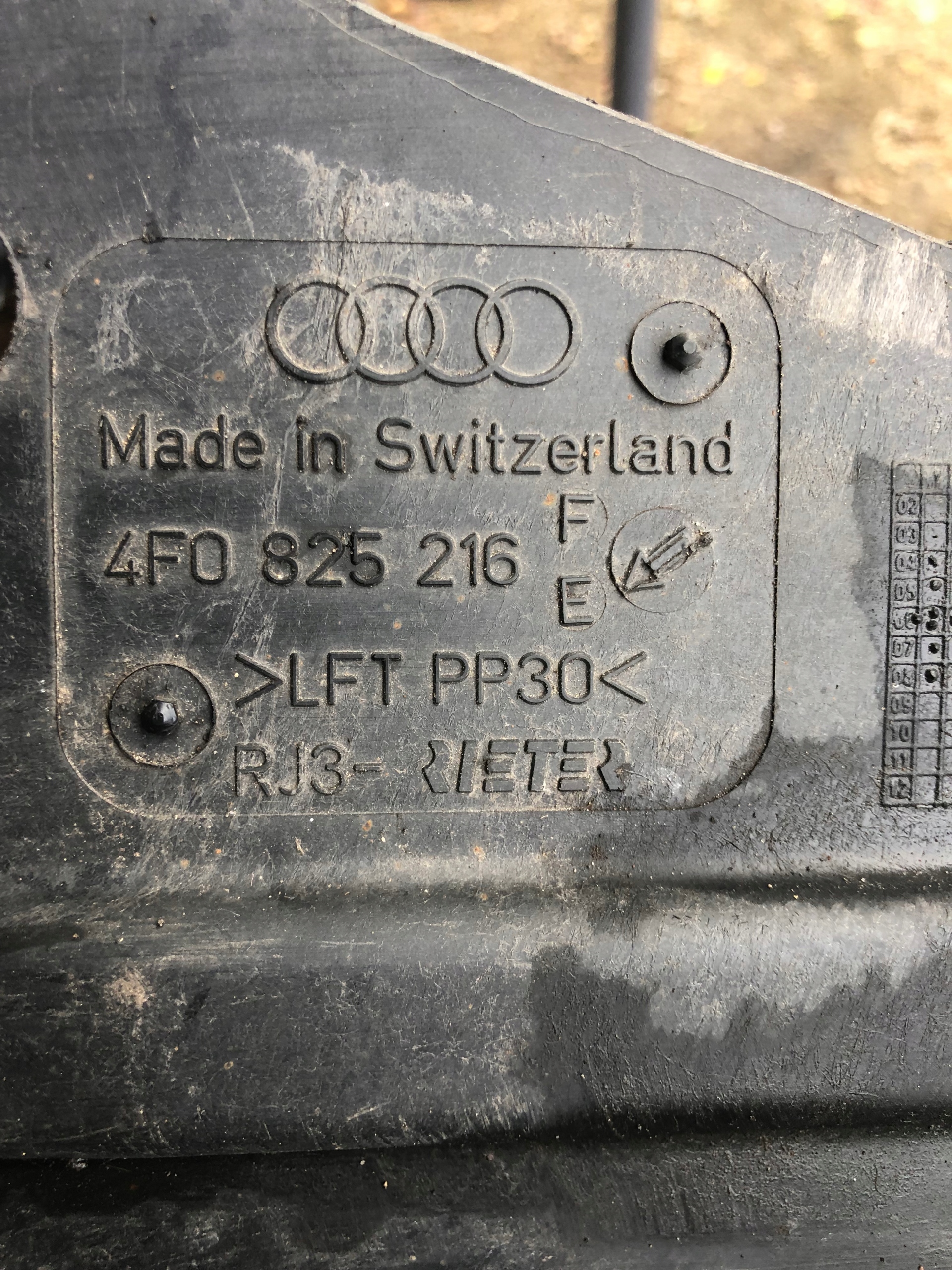 cover chassis right AUDI A6 C6 4F0825216E