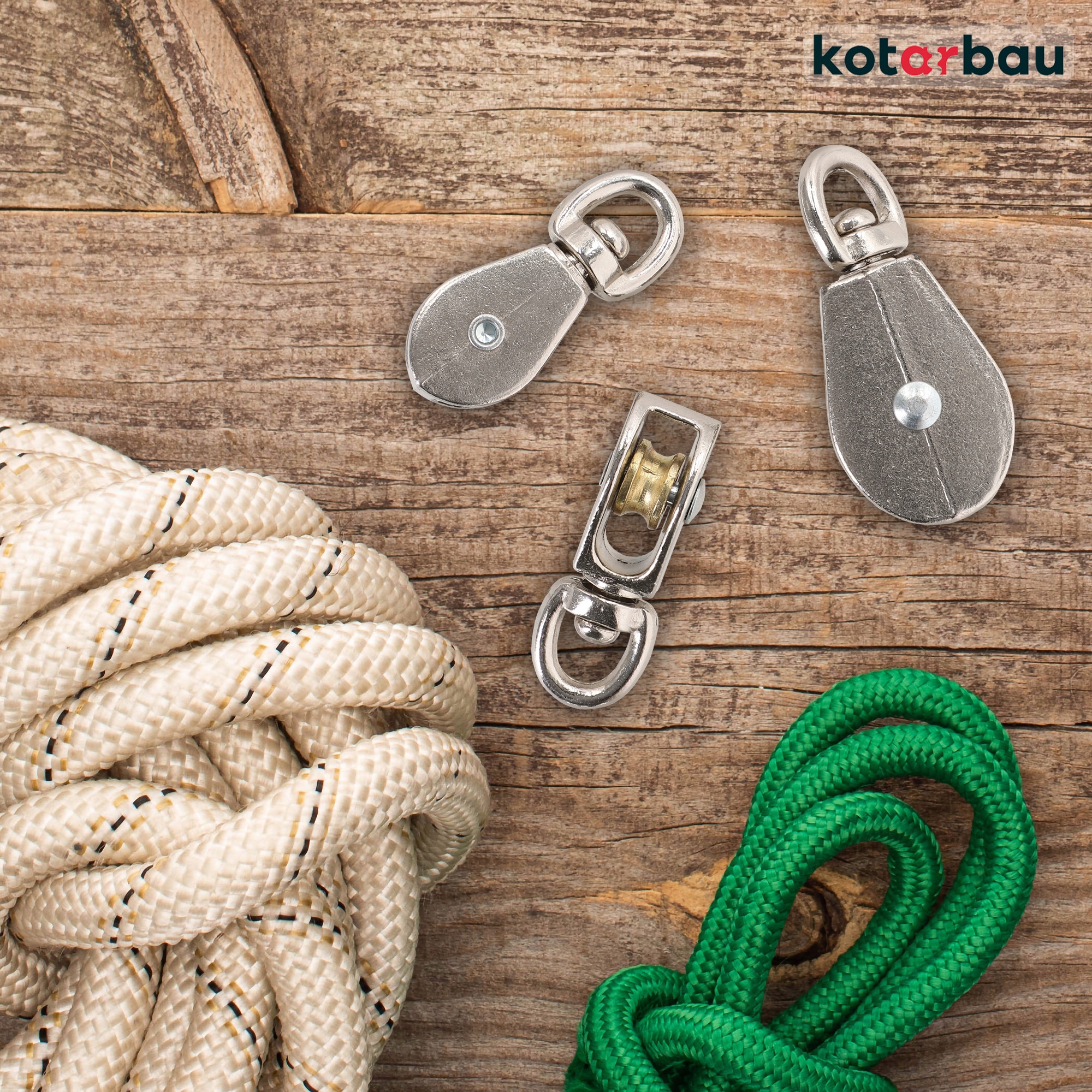 2x BLOCZEK LINOWY POJEDYNCZY 1" NIKLOWANY 6mm BUDOWLANY ŻEGLARSKI OBROTOWY Marka Kotarbau