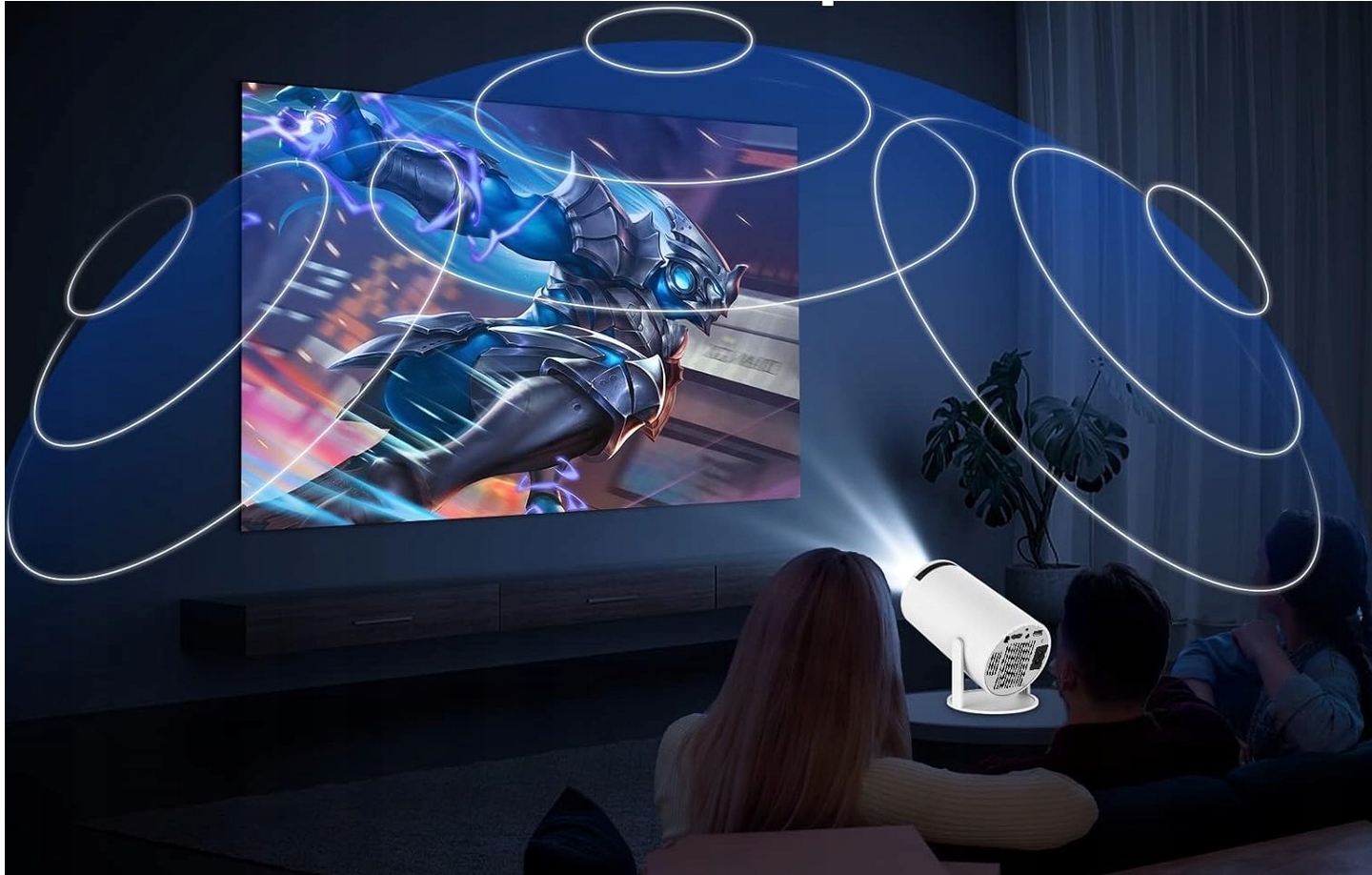 PROJEKTOR RZUTNIK 4K, Smart Video WI FI ANDROID 8000 LM Jasność lampy (ANSI) 8000 lm