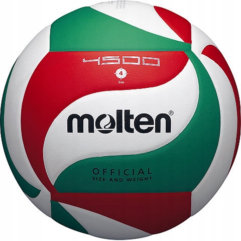 Piłka siatkowa Molten V4M4500 biało-czerwono-zielona R. 4