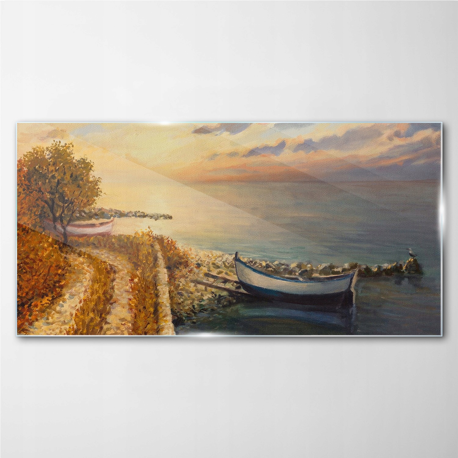 

Szklany obraz Morze ścieżka drzewo chmury 140x70