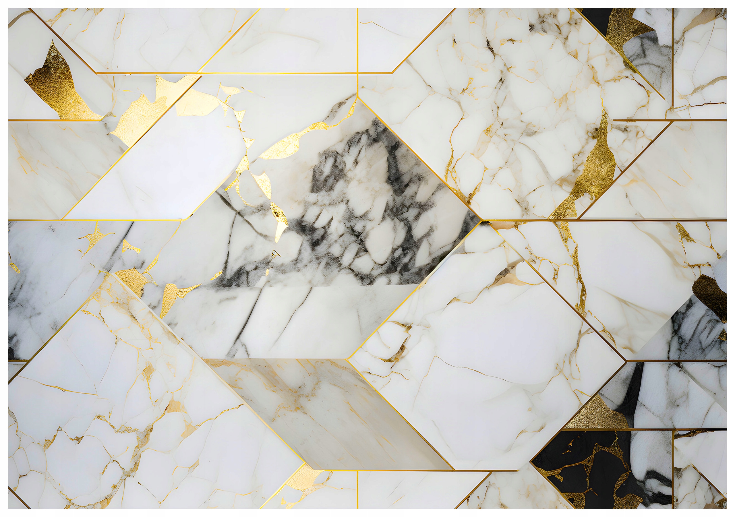 Fototapeta Mramor Zlatá Geometrie Abstrakce Kontrast Luxus 208x146 lepidlo