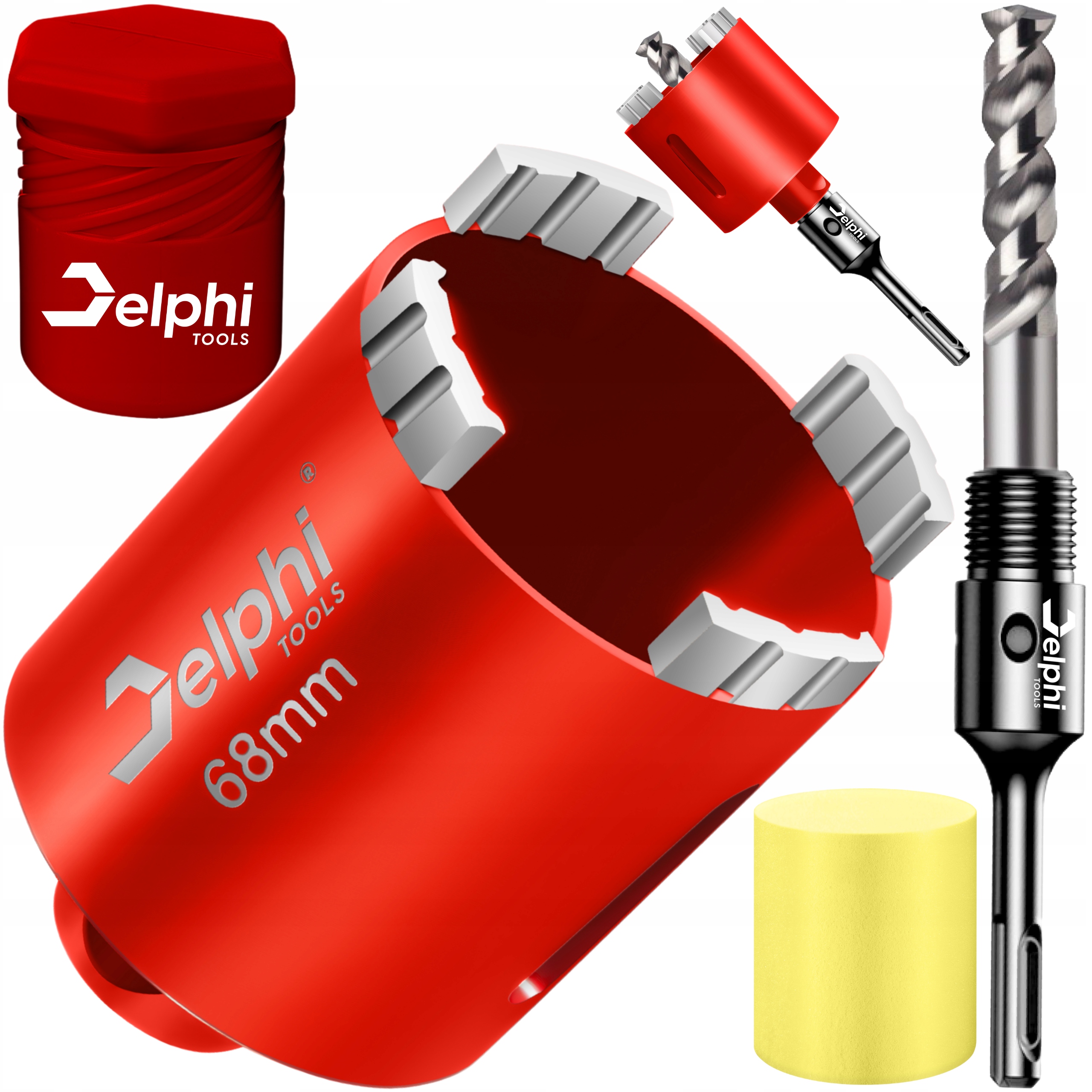 Otwornica Segmentowa Diamentowa 68mm Koronka Wiertło Do Betonu Adapter Sds+