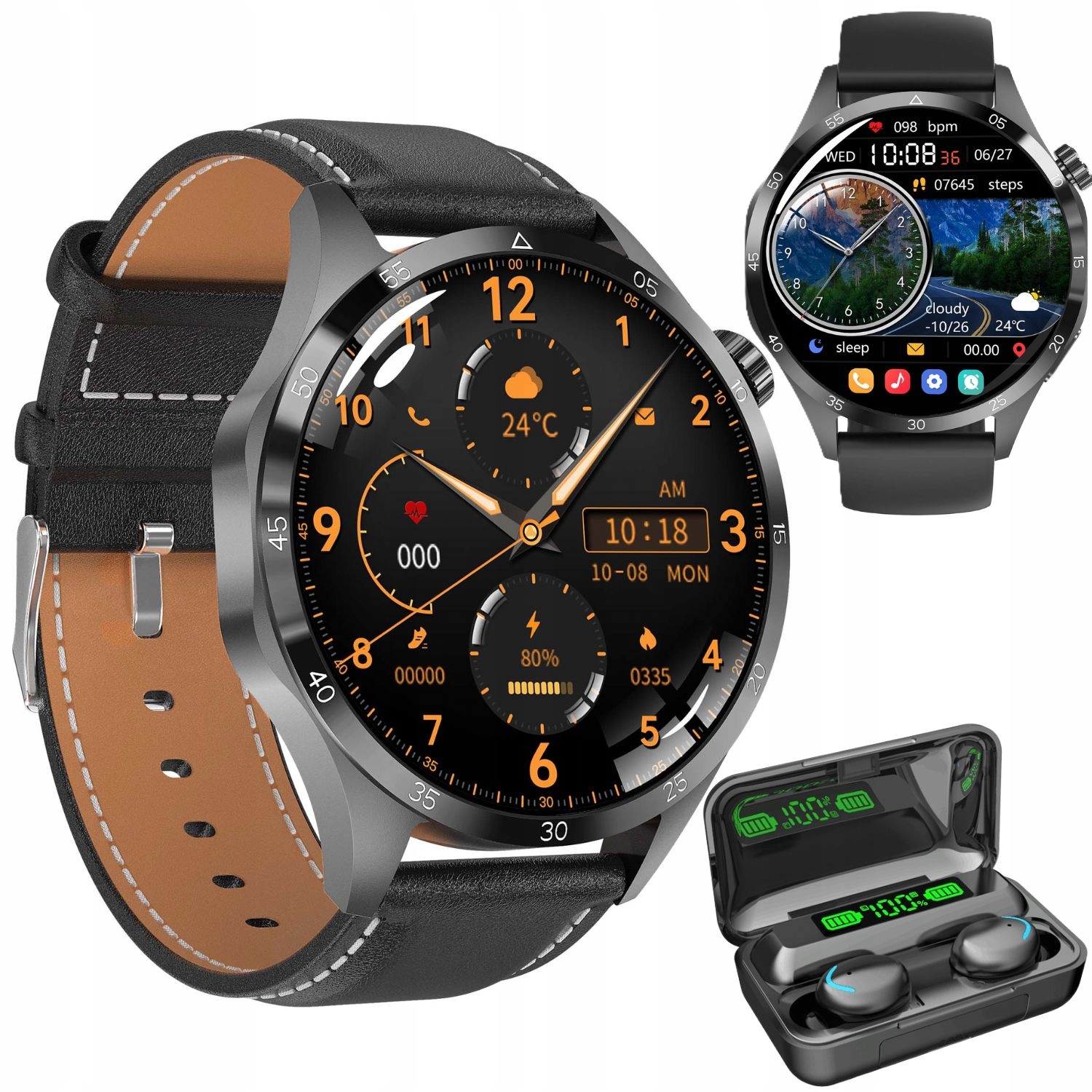 Dámske inteligentné hodinky Glukóza Rozhovory Pulz Tlak Dva popruhy slúchadlá