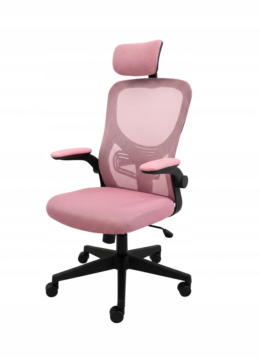 Ergonomická Otočná Kancelárska Stolička S Mikrosieťkou Fibi, Ružová Čierna