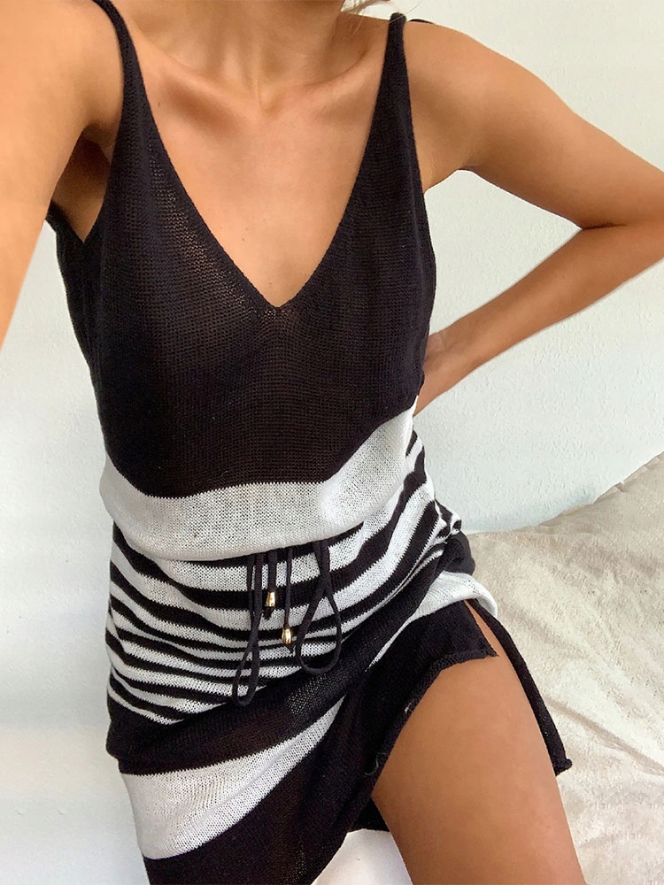 TUNIKA PLAŻOWA SUKIENKA WIĄZANA CZARNA XXL Materiał dominujący poliester