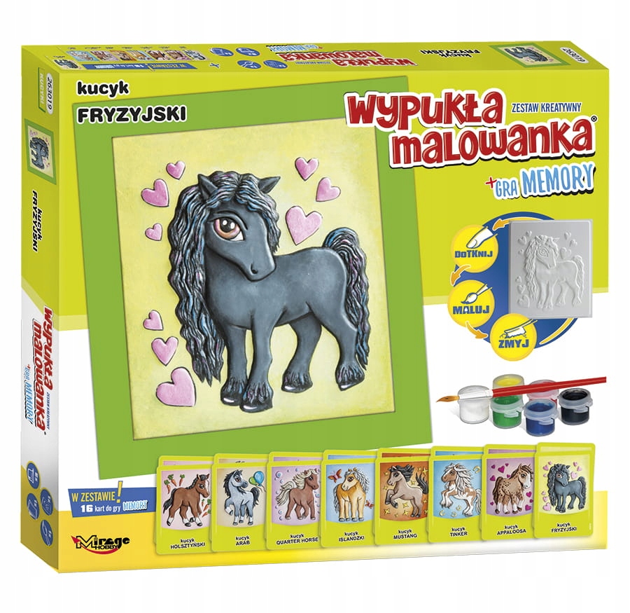

Wypukła Malowanka Kucyk Fryzyjski Gra memory