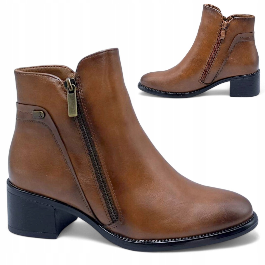 Dámské Kotníkové Boty na kotníku 36 s jarním zipem Elegantní Módní Bronz Evento
