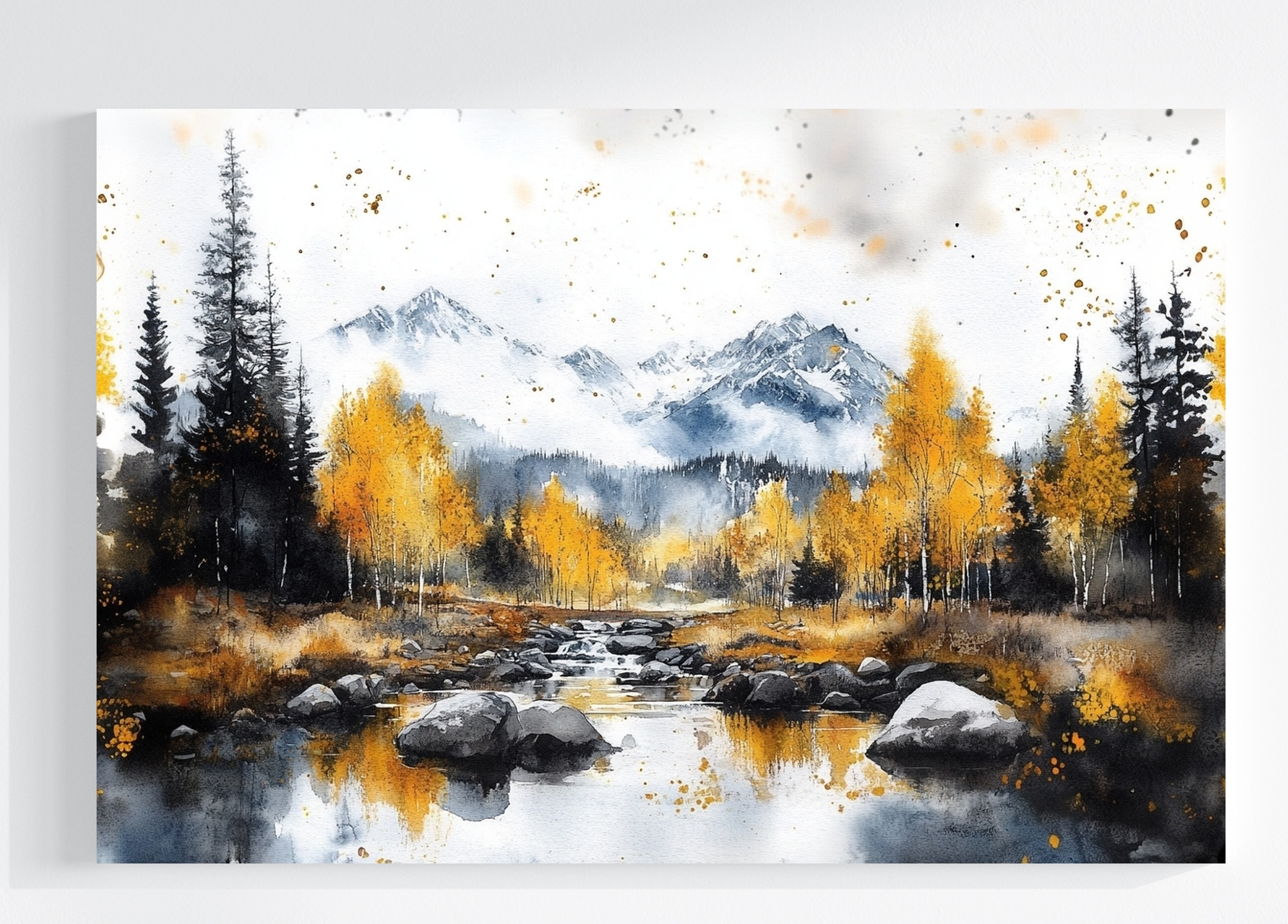 Obraz Na Plátně Canvas Krajina Hory Jezero Stromy Podzim 120x80