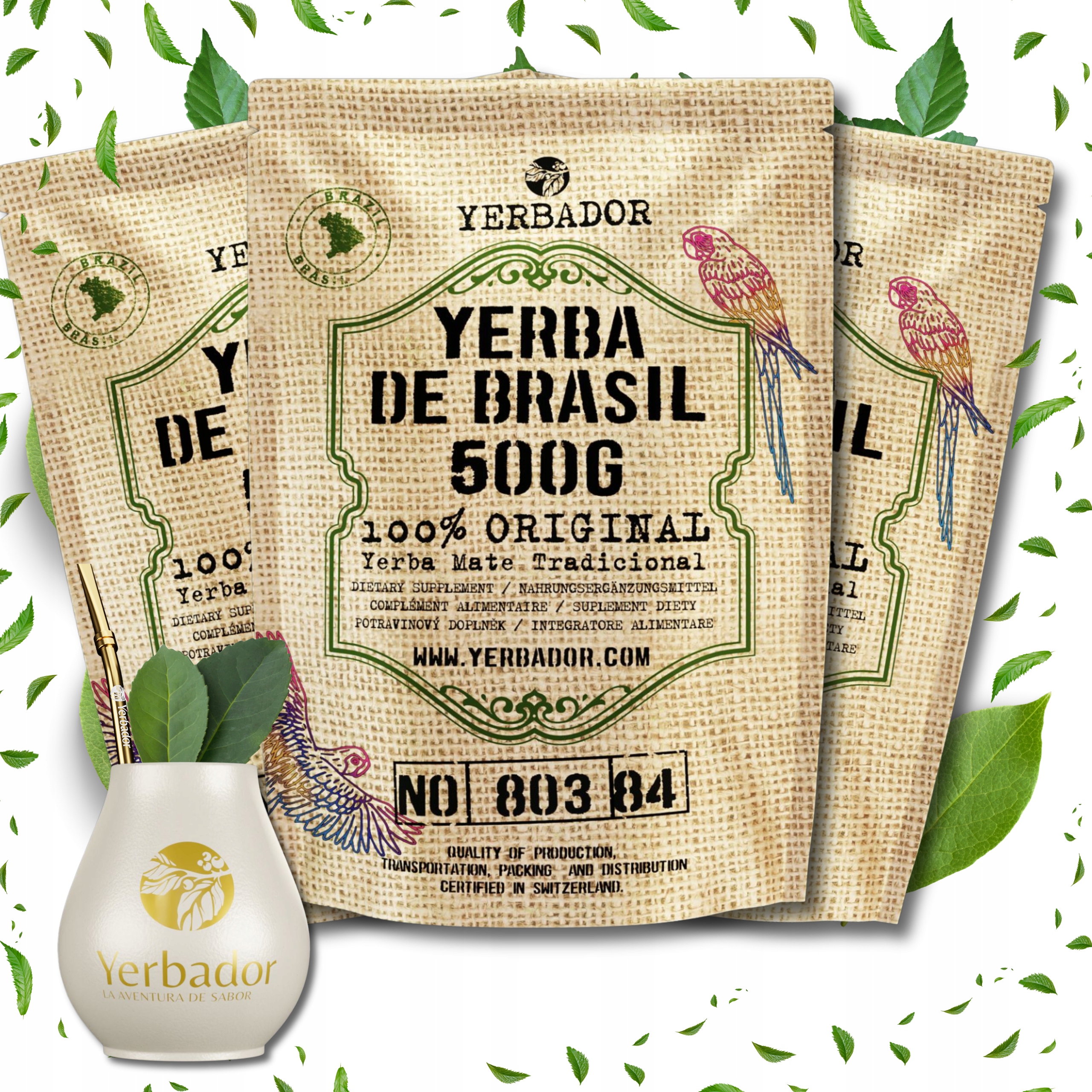 Yerba Mate Brazilská energie De Brasil Matero Bombilla 500 g