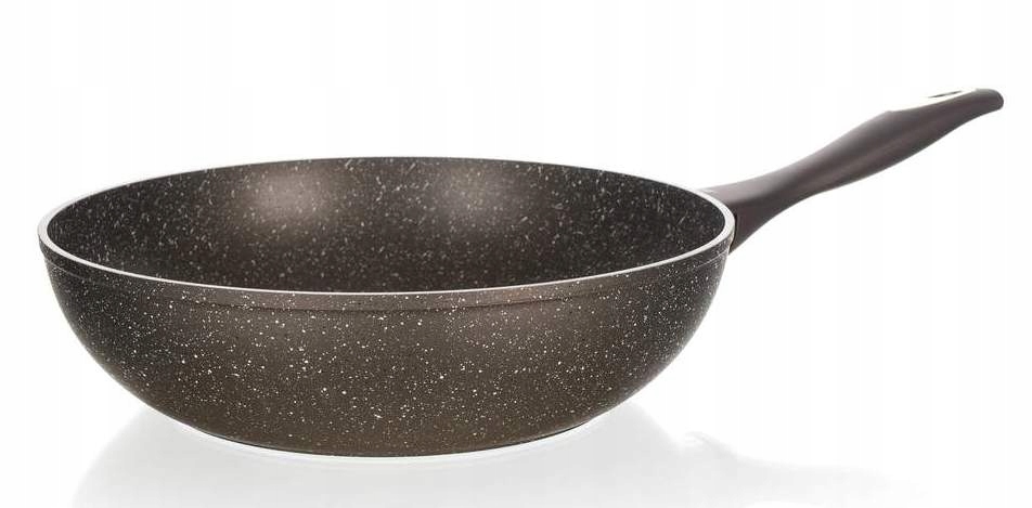 PATELNIA WOK GŁĘBOKA aluminium GRANITE 28 cm Linia GRANITE BROWN premium