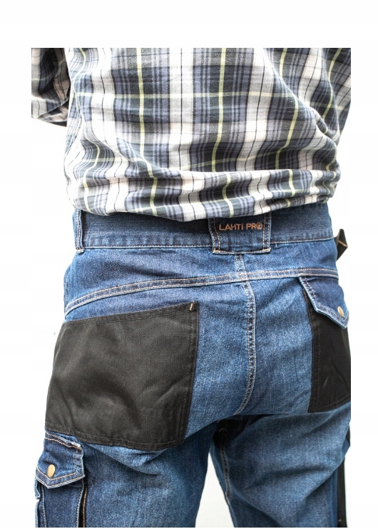 SPODNIE JEANSOWE ROBOCZE LAHTI PRO ROZ L Długość spodni długie