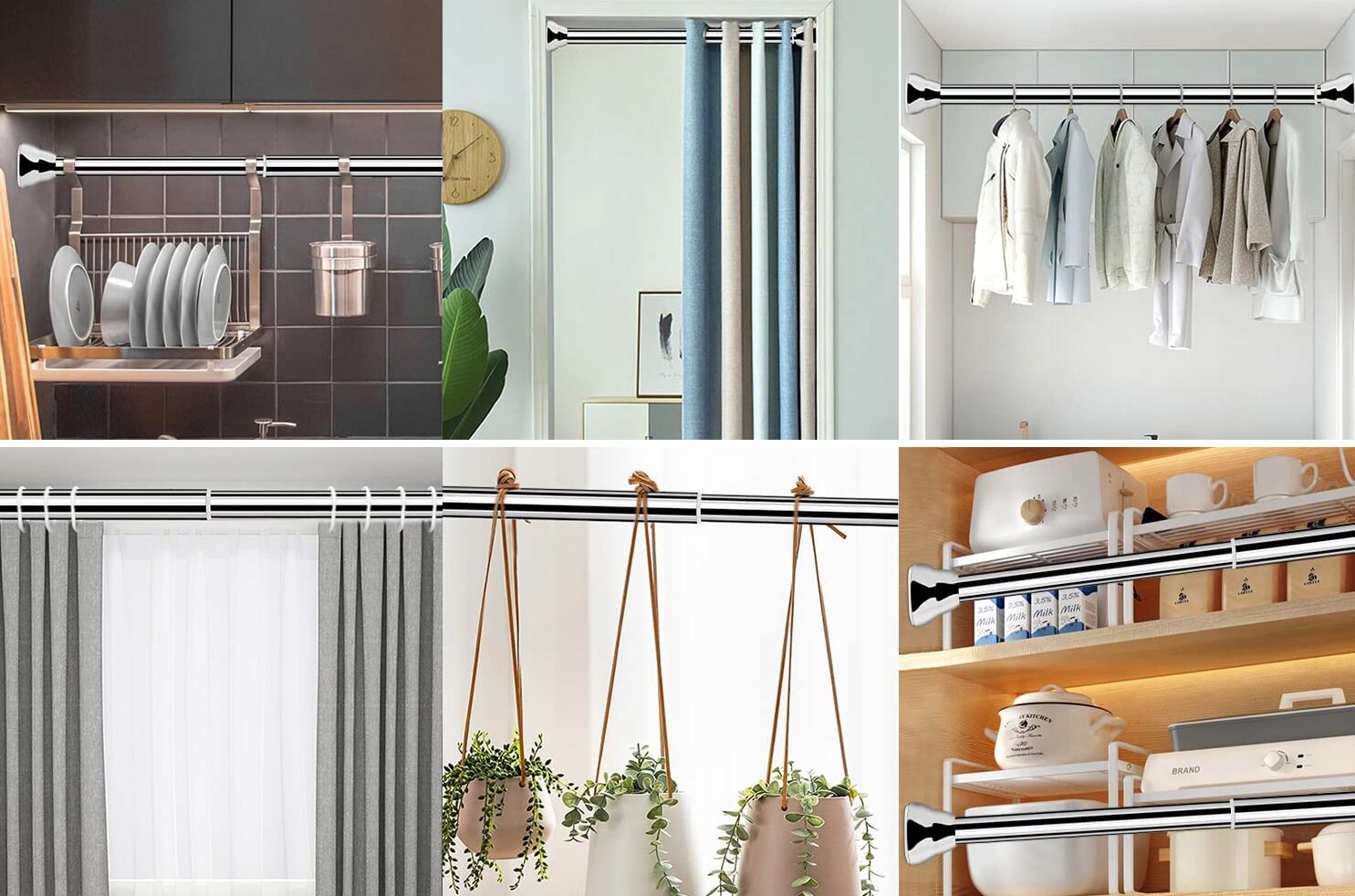 Drążek łazienkowy rozporowy 87-155cm Długość 87-155 cm