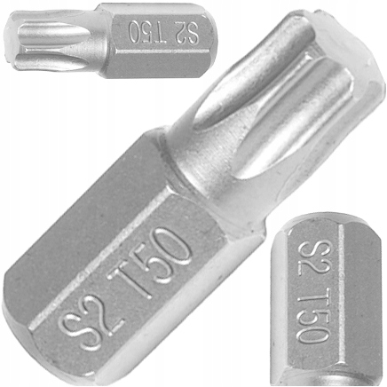 Bit Grot Końcówka Torx Krótka TX50 T50 30MM Uchwyt Hex 10MM Stal S2 Solidny