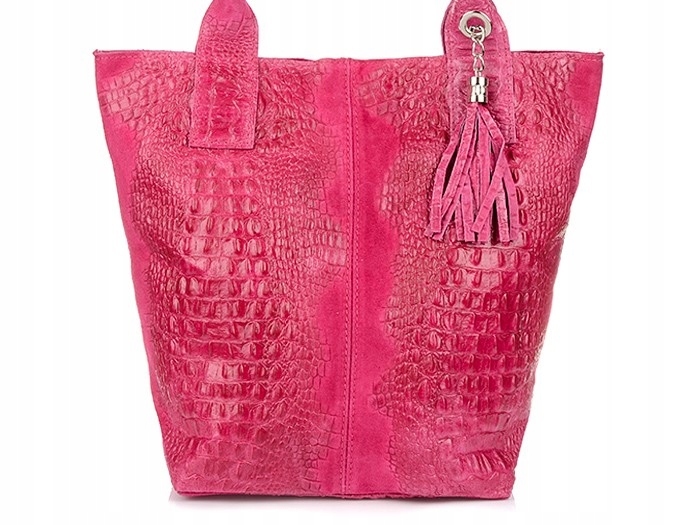 dámská kožená kabelka shopper A4 Fuchsiová