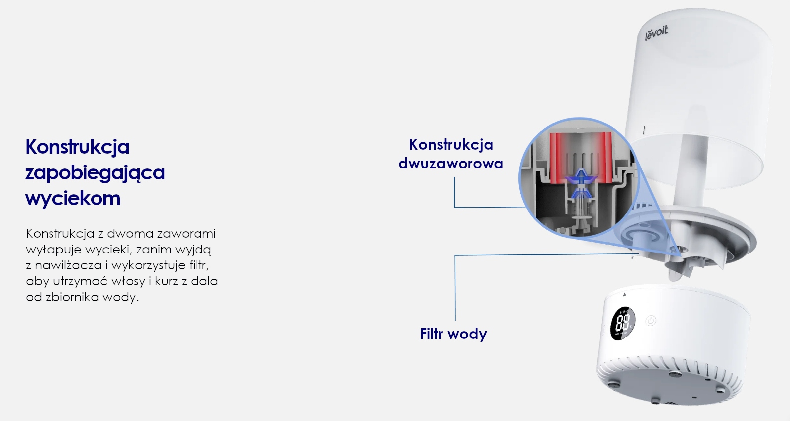 NAWILŻACZ POWIETRZA Levoit Dual 200S HIGROMETR 3l Marka Levoit