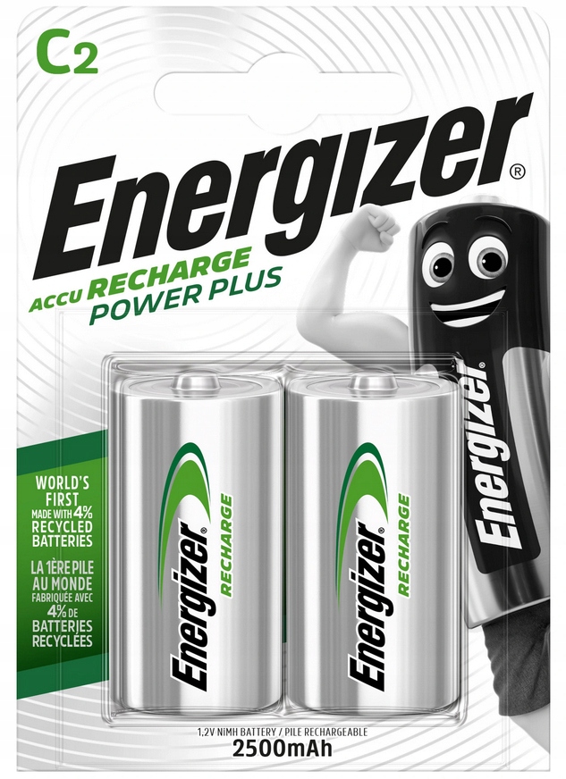2x AKUMULATORKI BATERIE ENERGIZER R14 C 2500 mAh 1,2V MOCNE