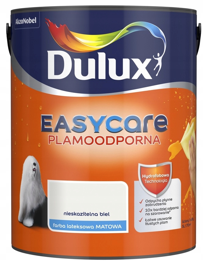 

Farba Dulux Easy Care- nieskazitelna biel, 5l