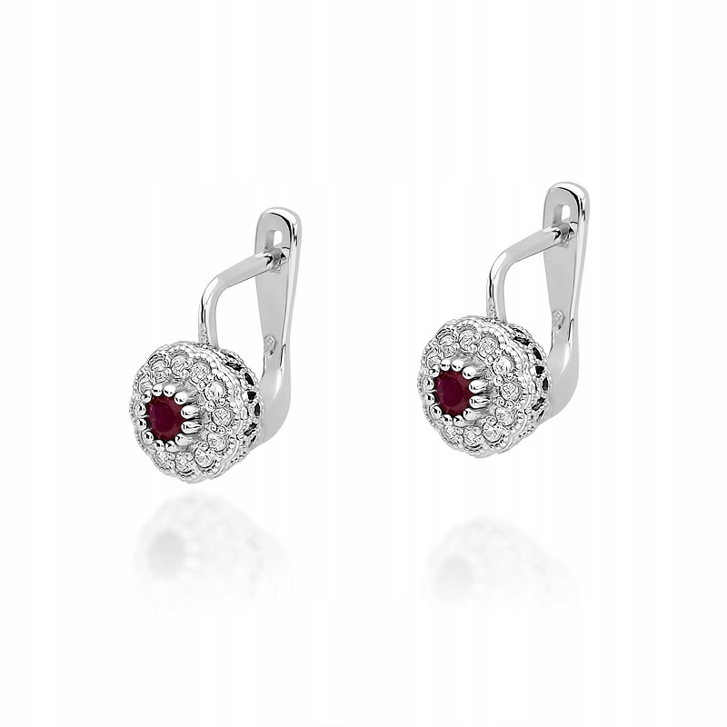Působivé náušnice s rubíny a diamanty ryzost 585 Dárek