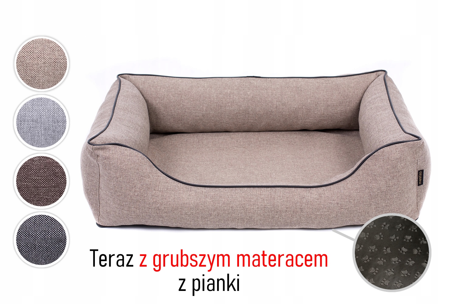 Pevné pelíšek pelíšek pro psa 100x75 pěna 5 cm rozebíratelná proti skluzu