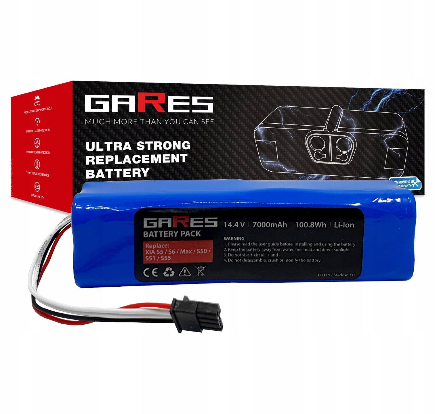 Baterie pro Xiaomi Roborock S50 S51 S55 14,4V 7,0Ah