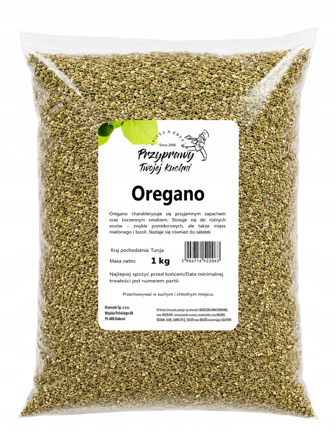 Oregano Przyprawy Twojej kuchni 1 kg przyprawa jednoskładnikowa 1000g zioło