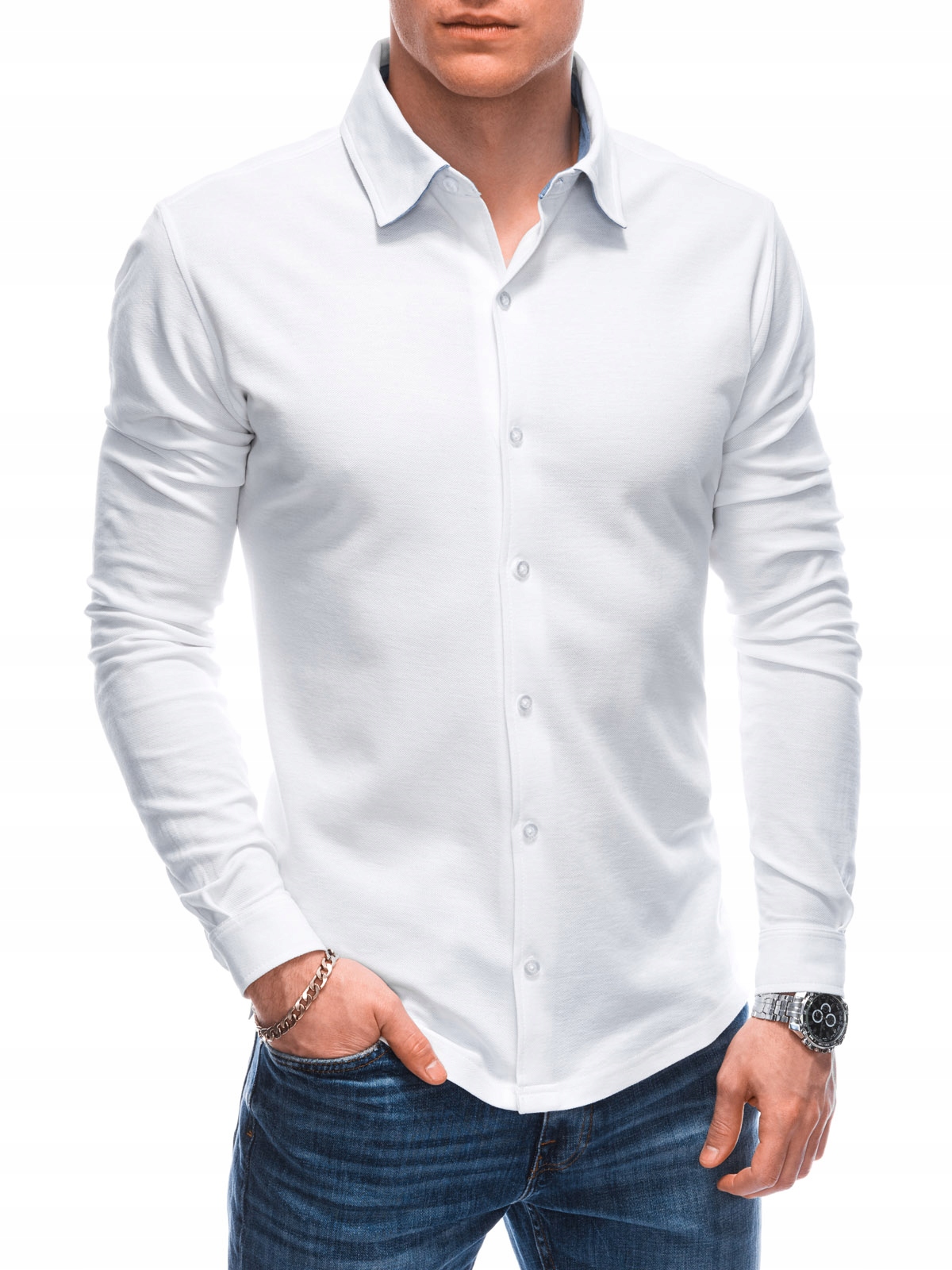 

Koszula męska z długim rękawem 523K biała XXL