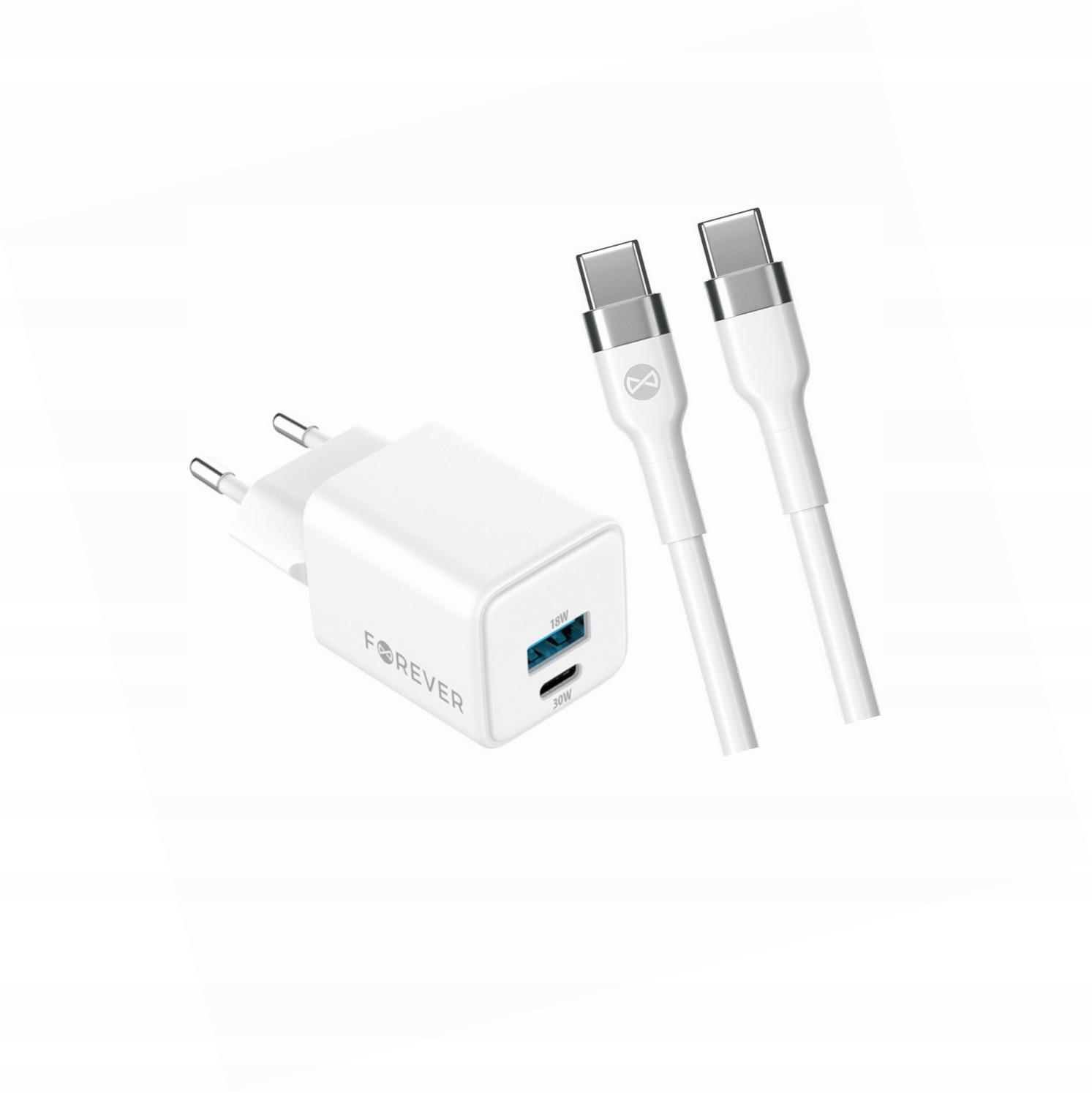 Szybka ładowarka GaN 30W 2 wejścia Usb i Usb-c z kablem do Xiaomi 14C 4G