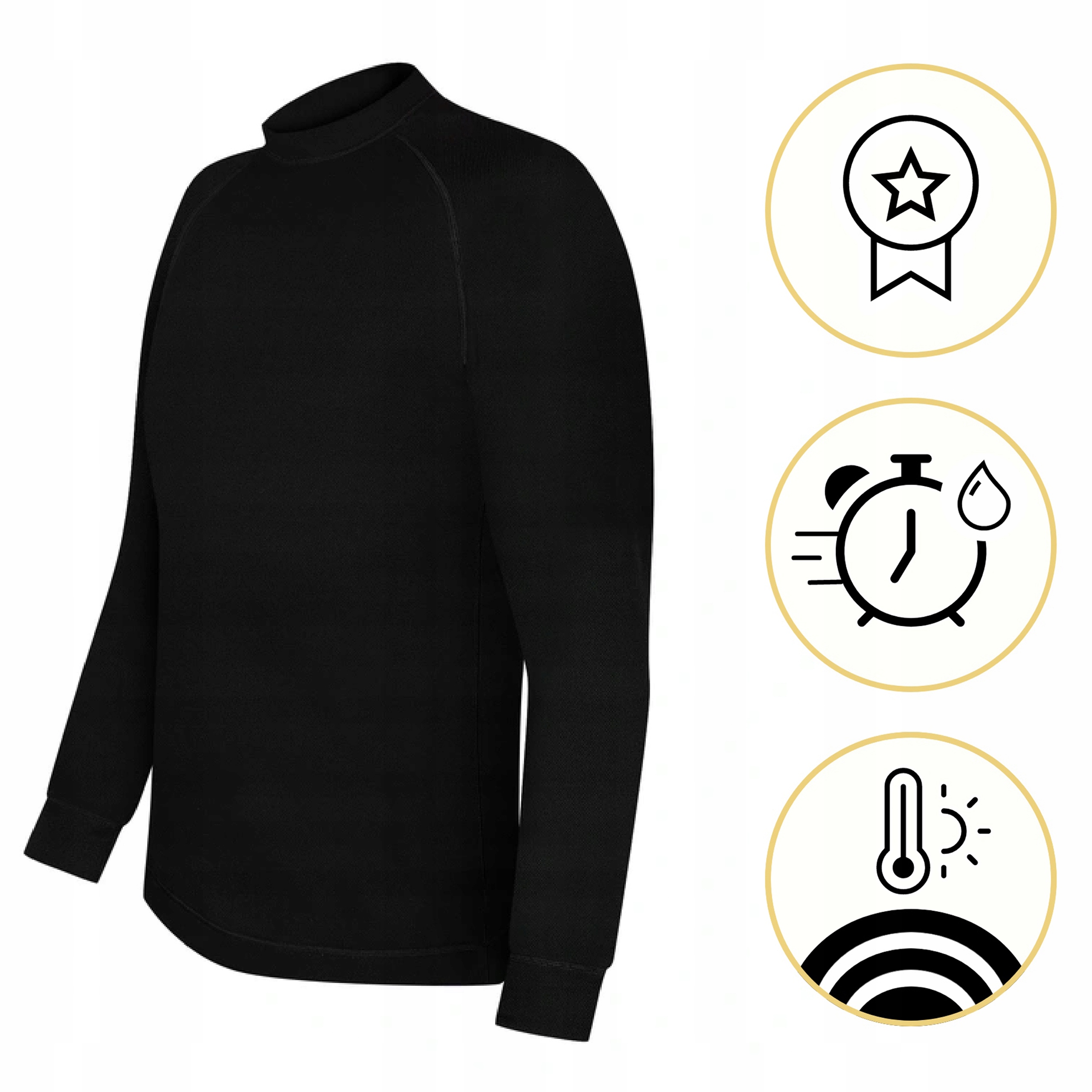 KOMPLET TERMOAKTYWNY 146 DLA DZIECI CIEPŁY MESZEK SZYBKOSCHNĄCY DRY ZESTAW Kolor czarny