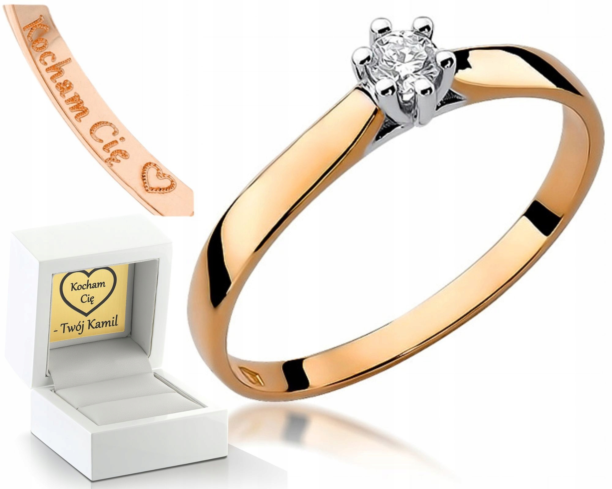 Prstýnek S Briliantem Růžové Zlato