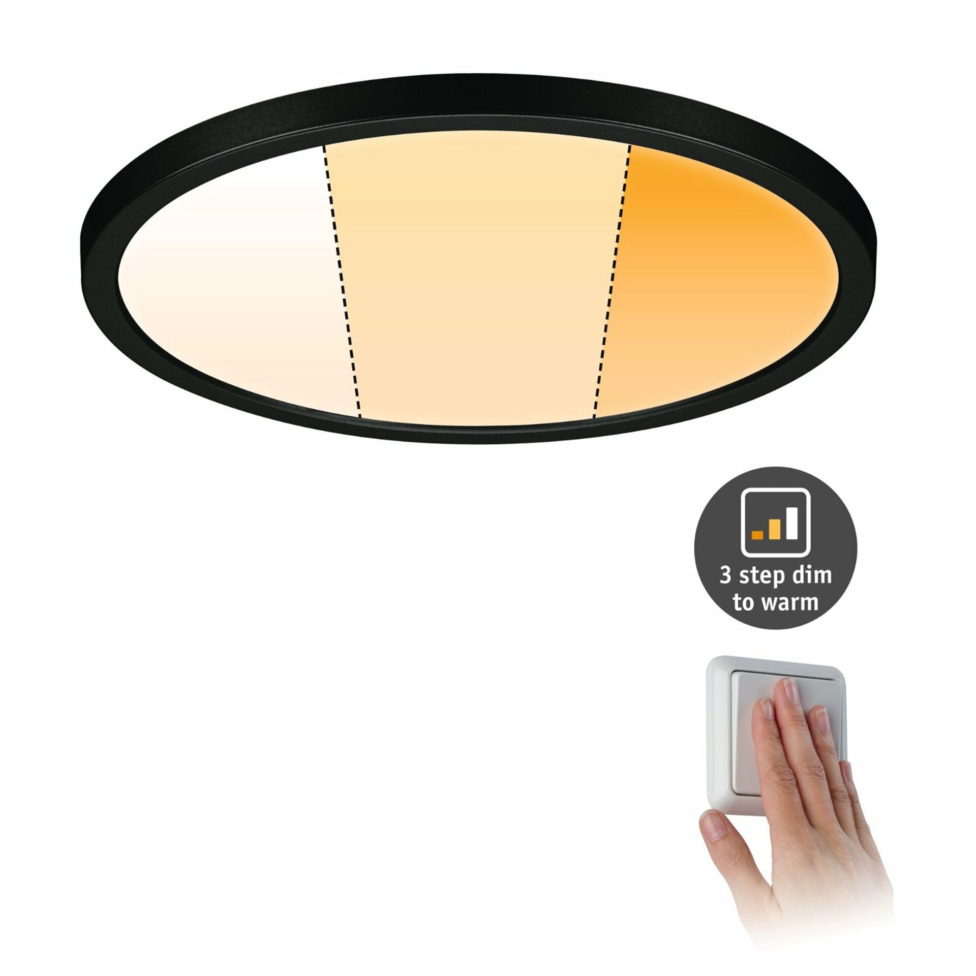 Paulmann VariFit Led vestavné svítidlo 230mm, Dim to Warm, černé, IP44, stm