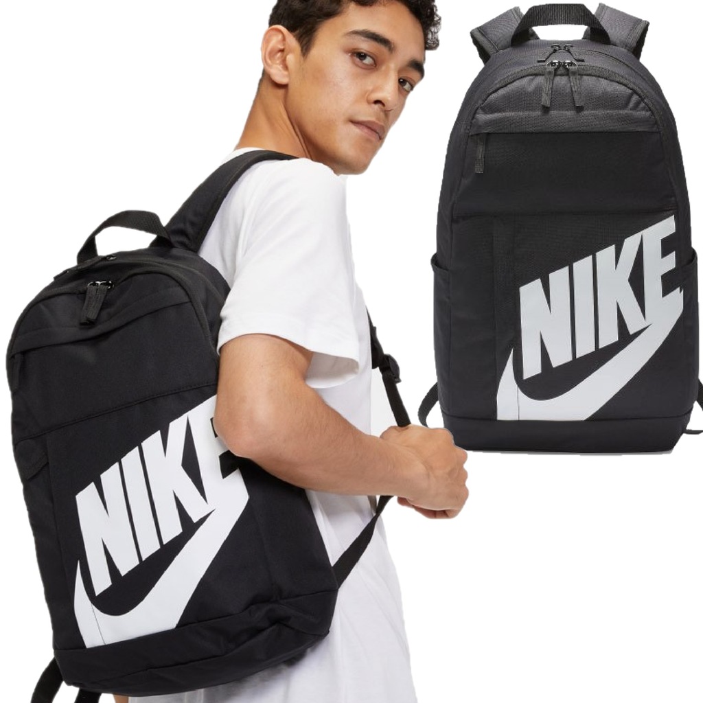 Plecak Szkolny Nike Elemental Młodzieżowy Sportowy Miejski Czarny 21L