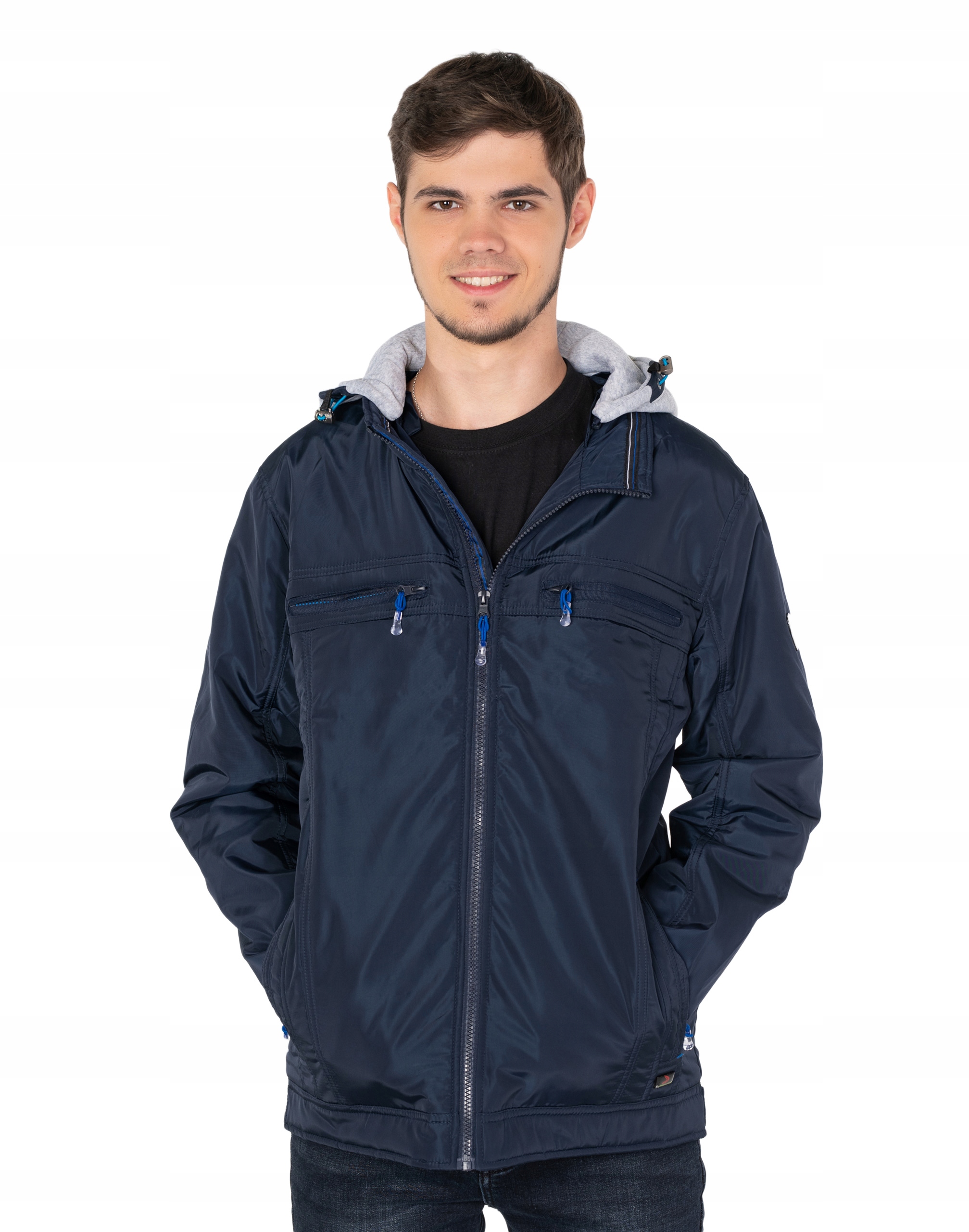 

Kurtka Męska Lekko Ocieplana z Kapturem 025 r L