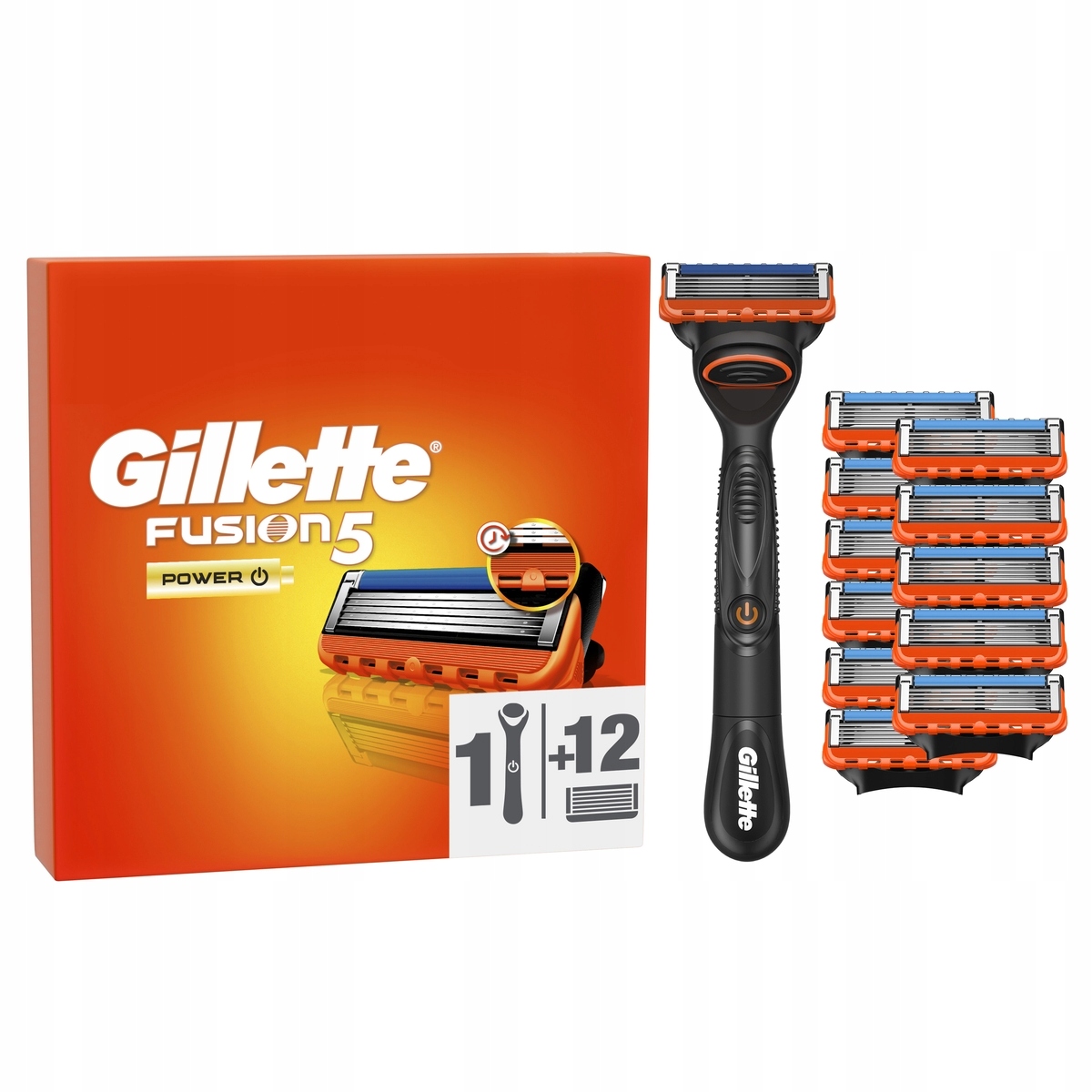 Gillette Fusion5 Maszynka do golenia dla mężczyzn, 12 wkładów wymiennych