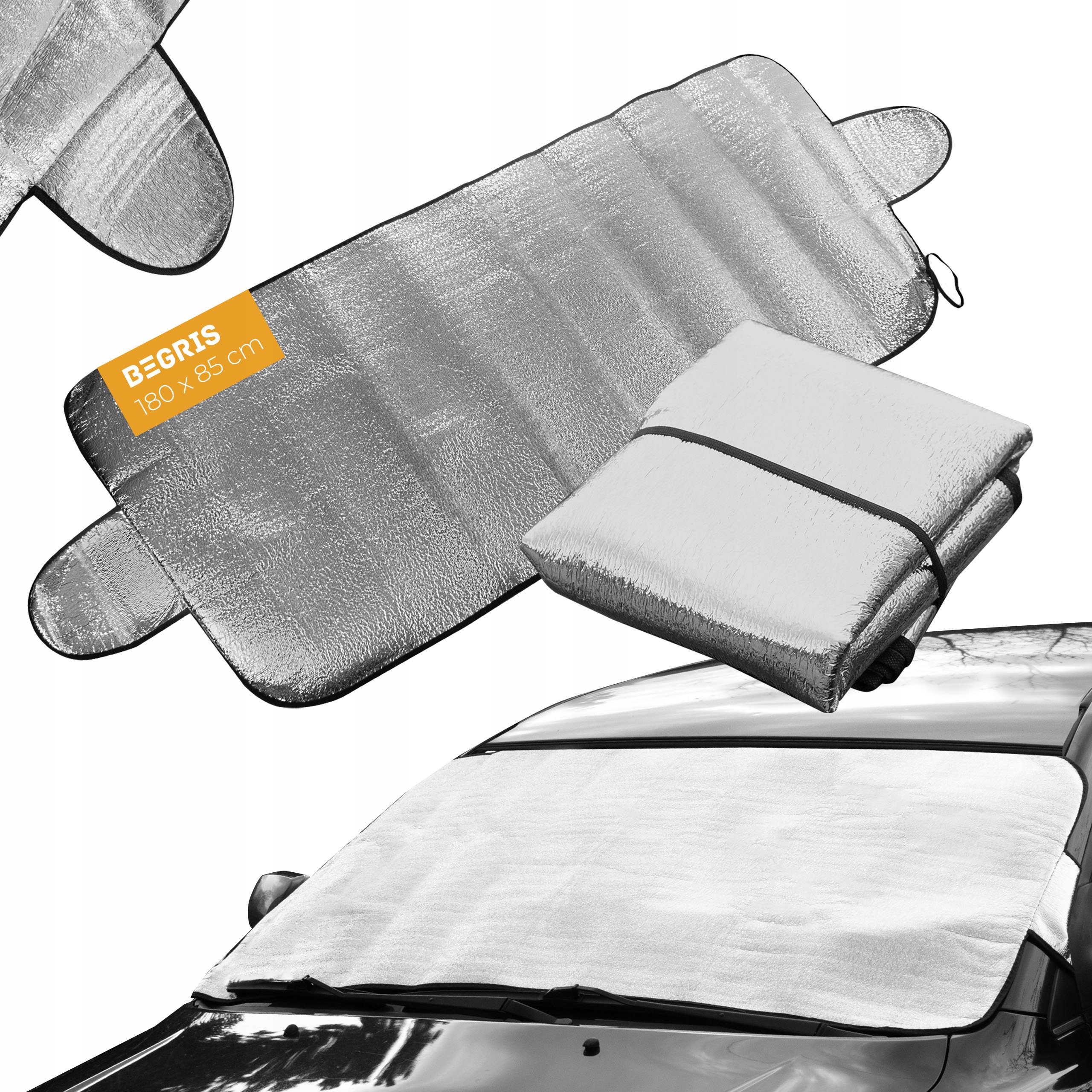 Osłona przeciwszronowa na szybę BEGRIS srebrna