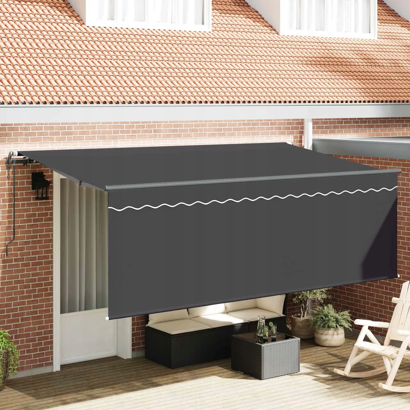 vidaXL Budsorovatelné zastřešení Antracit 350 x 200 cm
