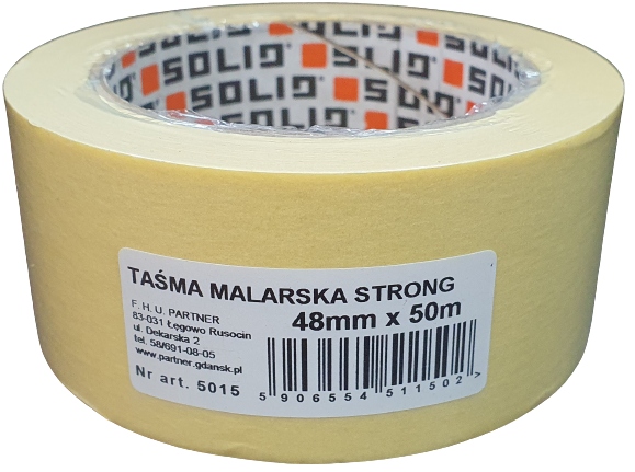 

Solid Taśma Malarska papierowa żółta 48mm 50mb