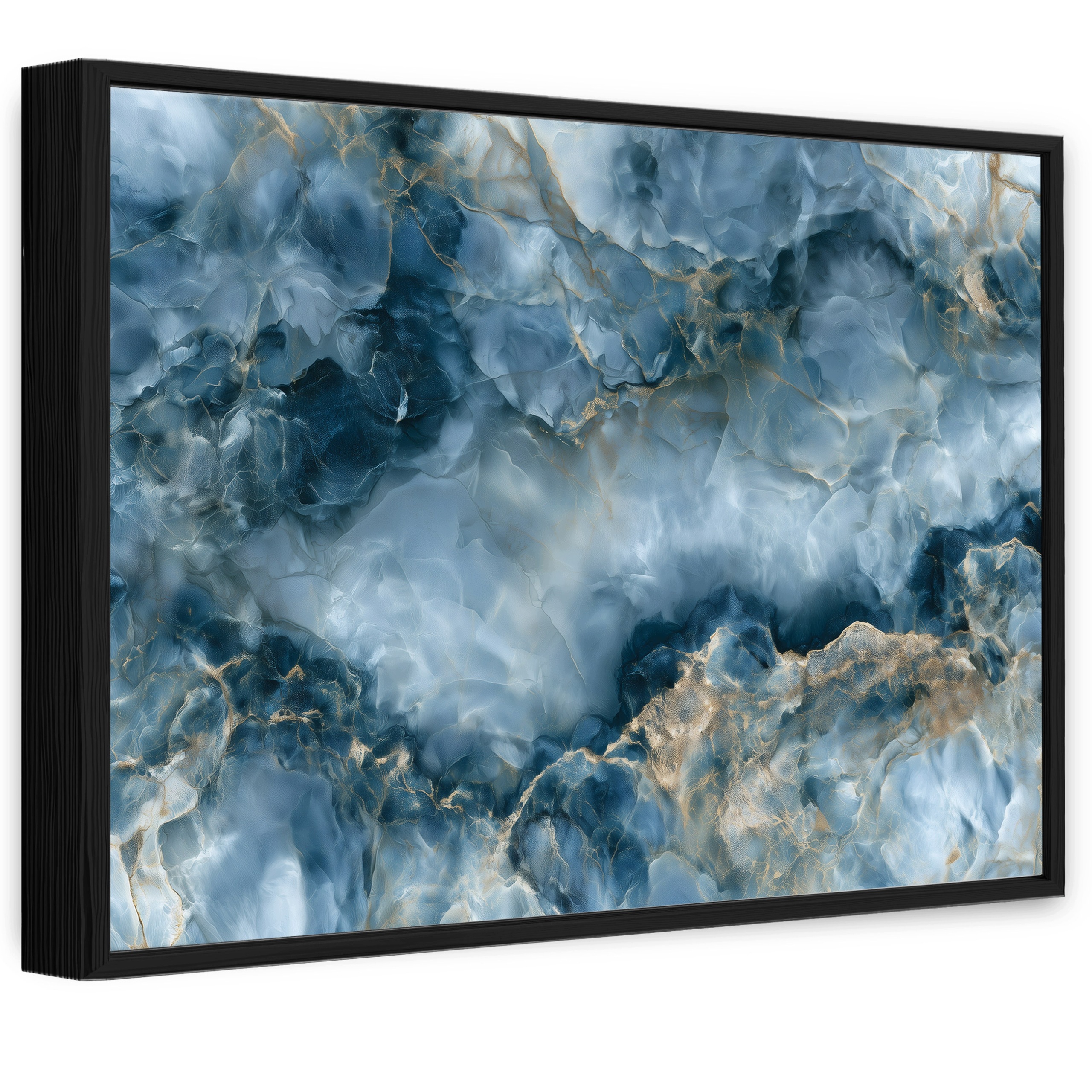 Obraz V Černém Rámu Na Plátně Mramor Abstrakce Obývací Pokoj Ložnice 90x60