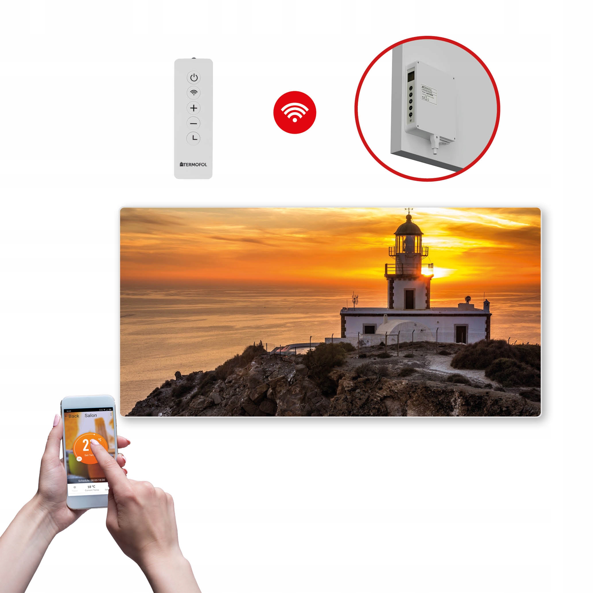

Grzejnik na podczerwień obraz 700W 120x60cm WiFi