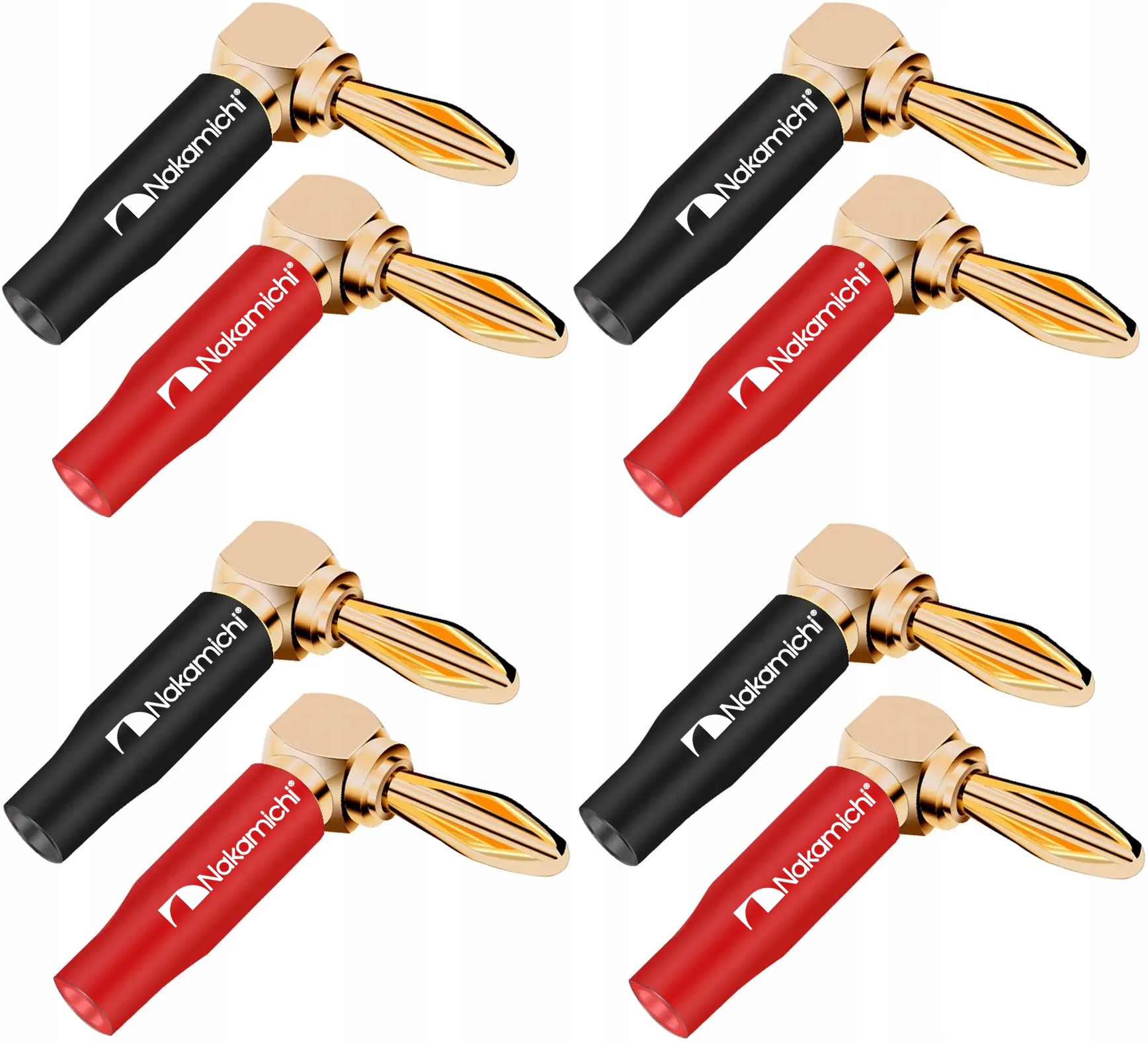 

Wtyk Bananowy Kątowy Nakamichi Banan Hq Gold 8szt